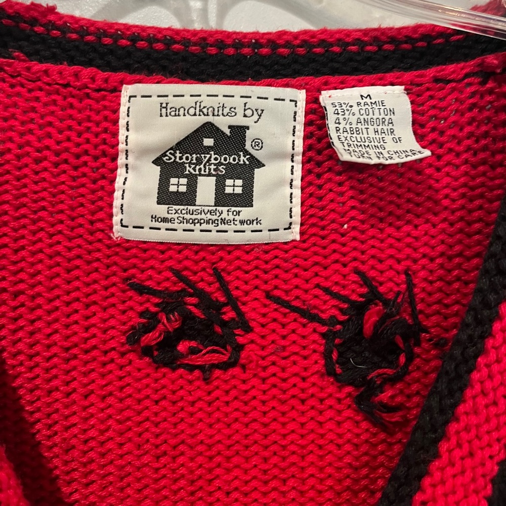 Vintage Red and Black Dalmatian Women's cardigan Sweater. Absolutely adorable! - Picture 3 of 13